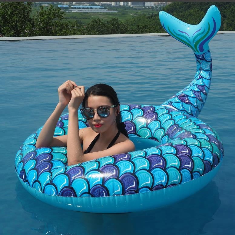 PVCWater Inflatable Mermaid Swimming Ring Adult Swimming Party Underarm Life Buoy