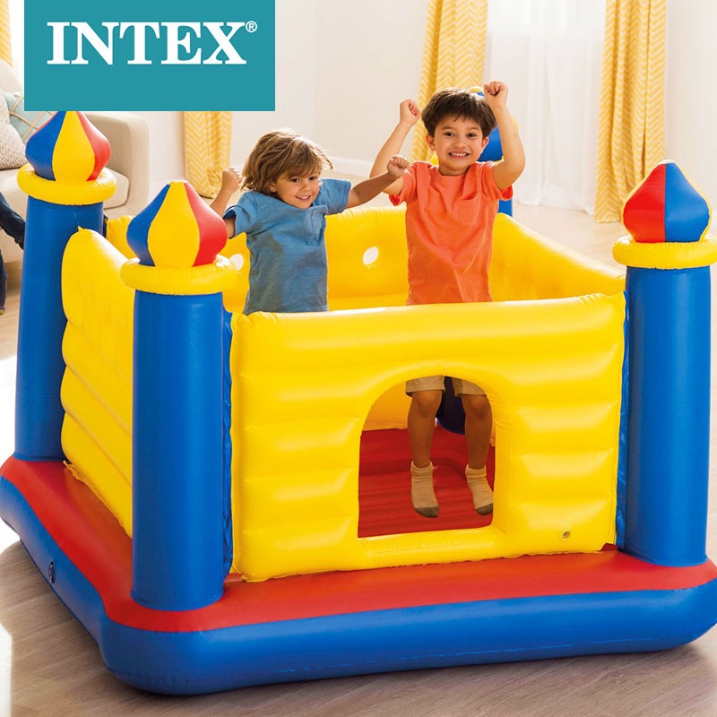INTEX48259 Children's Inflatable Castle Jumping Bed Indoor Toy House Small Trampoline Ball Pool Jumping Fun