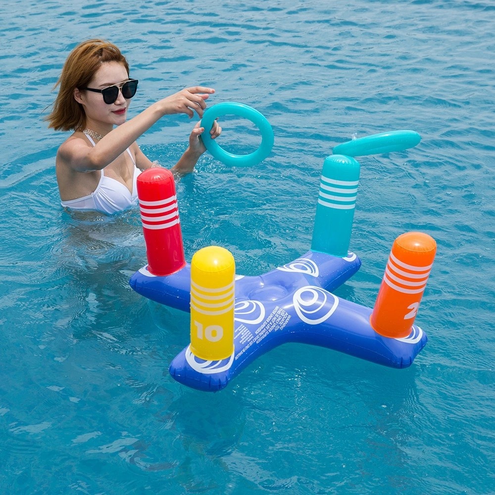 SThickened And Enlarged Inflatable Children's Toy Cross Ring Water Game Throwing Ring Toy