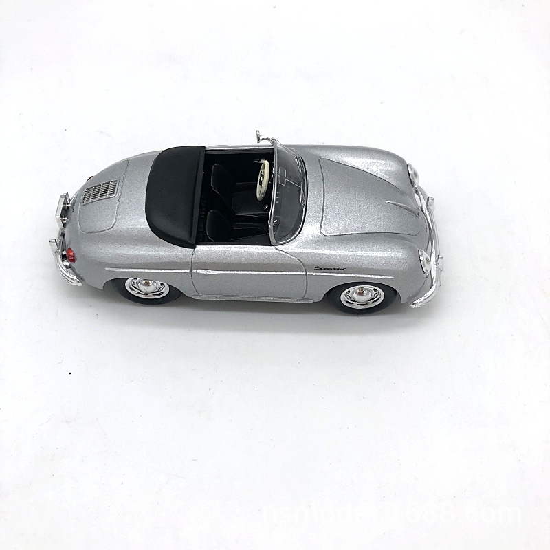 Del Prado Porsche356a Silver Diecast Model Toy Car1:43 Scale Convertible