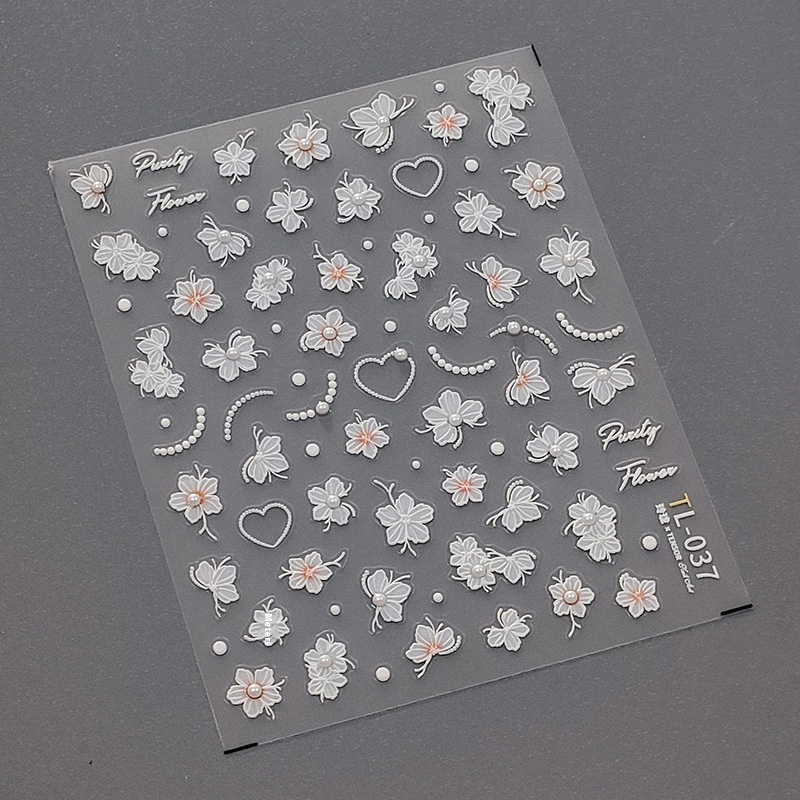 Iron Element Technology3 D5 DNail Sticker Butterfly Relief Adhesive Nail Sticker Linglong Series TL-037