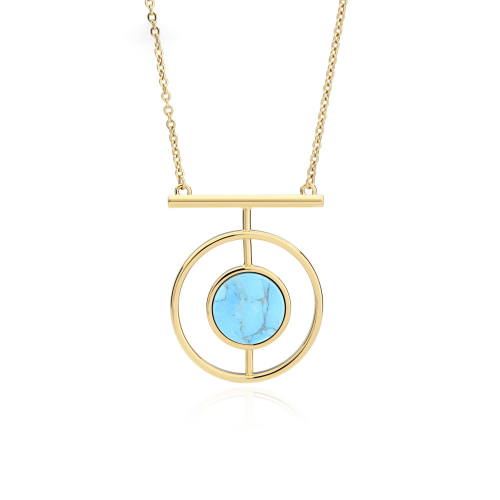 Sun Star Turquoise Pendant Jewelry Necklace