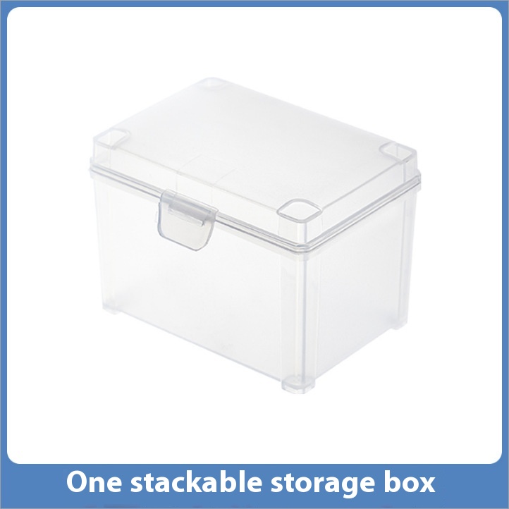 Simple Celebrity Small Card Storage Box Can Be Stacked Transparent Card Small Objects Desktop Bank Card IDCard Storage Box