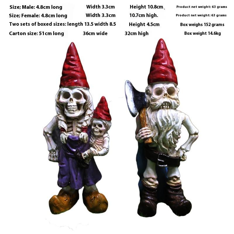 Creative Personality Halloween Skeleton Dwarf Ornaments Micro Landscape Scene Decoration Resin Crafts