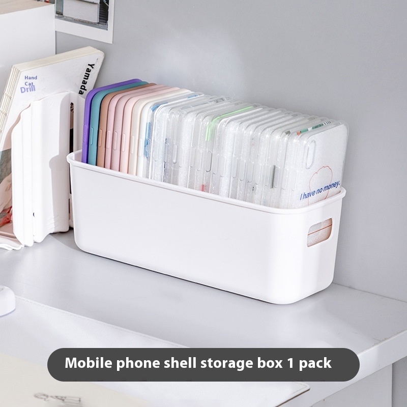 Japanese Style Desktop Storage Box Student Dormitory Mobile Phone Case Organize Mask Skin Care Cosmetics Storage Basket Cute
