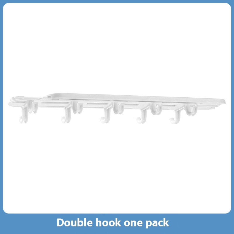 Slide Rail Push-pull Hook Kitchen Wardrobe Bathroom Cabinet Wall Hanging Adhesive Hidden Pull Movable Multi-row Hook