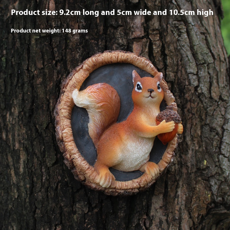 Rural Garden Squirrel Pendant Foreign Trade Resin Crafts Micro Landscape Creative Simulation Decorative Tree Hanging