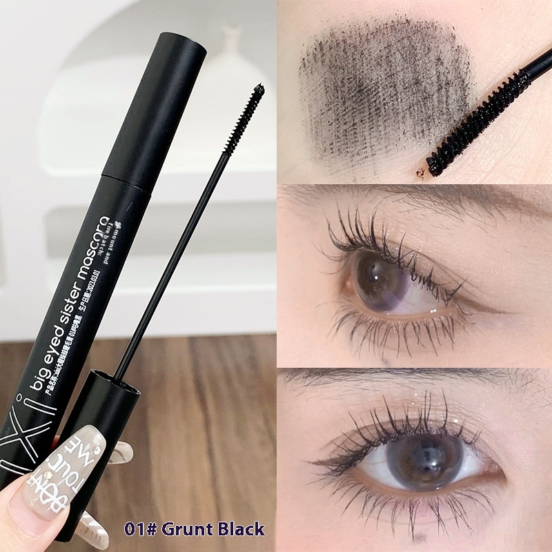 Xixi Big-eyed Sister Mascara Waterproof No Smudge Long Curl Root Distinct Small Brush Head Color Mascara