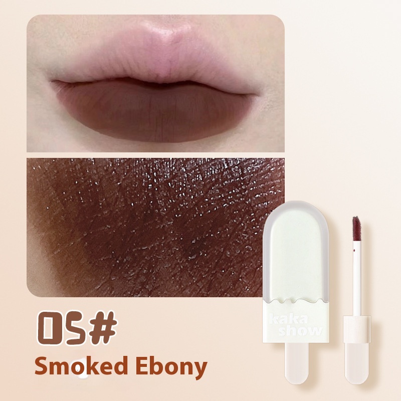 Kakashow Ice Cream Popsicle Lip Glaze Soft Mist Velvet Matte Lip Mud Student Party Whitening Affordable Lipstick