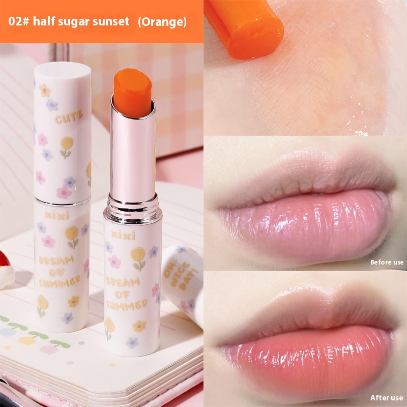 Xixi Huahua Story Temperature-sensitive Color-changing Lip Balm Moisturizing,Hydrating,Anti-drying,Lightening Lip Lines Colorless Lip Balm