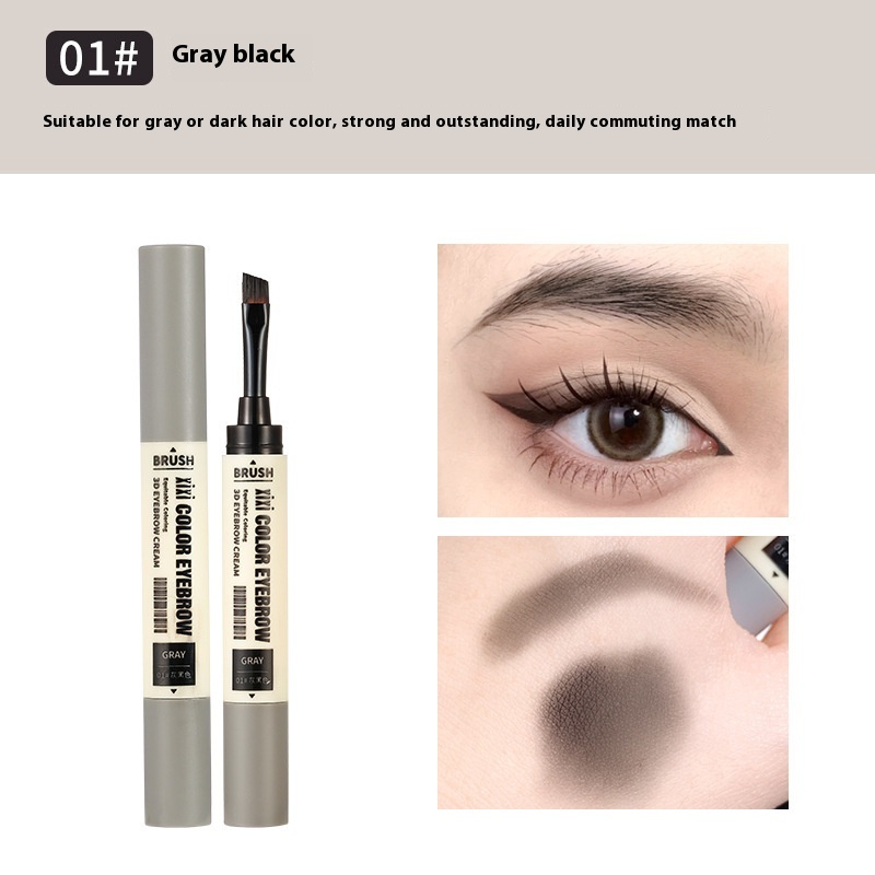 Double-head Eyebrow Cream Natural Long-lasting Easy To Color Waterproof No Makeup Smooth Eyebrow Dyeing Cream