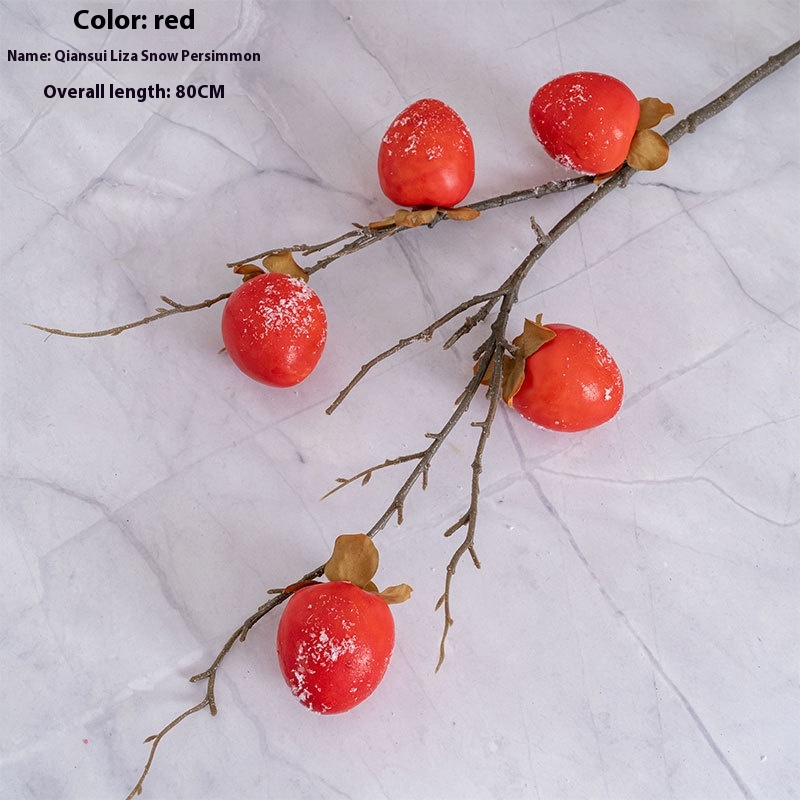 Artificial Flowers,Artificial Flowers,Snow,Artificial Persimmons,S,Green Plants,,Wedding Decorations,MW86001