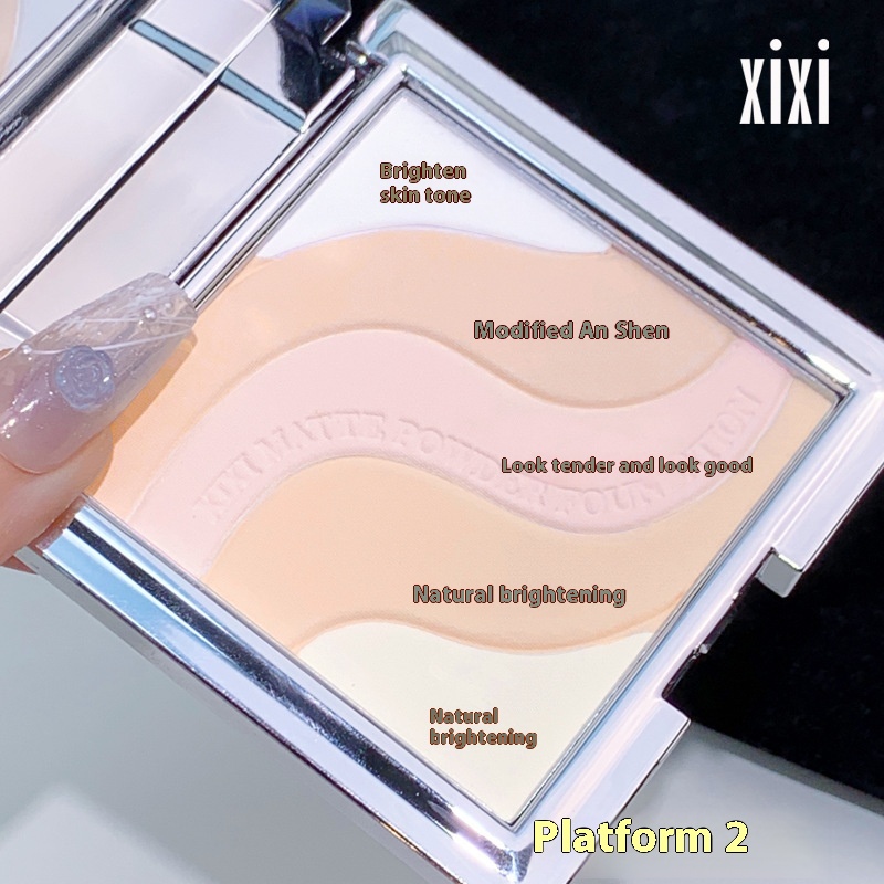 Xixi Soft Flawless Makeup Setting Powder Five-color Honey Powder Brightens Skin Tone,Conceals Blemishes,Controls Oil,Lasts Long,Is Waterproof And Does Not Remove Makeup