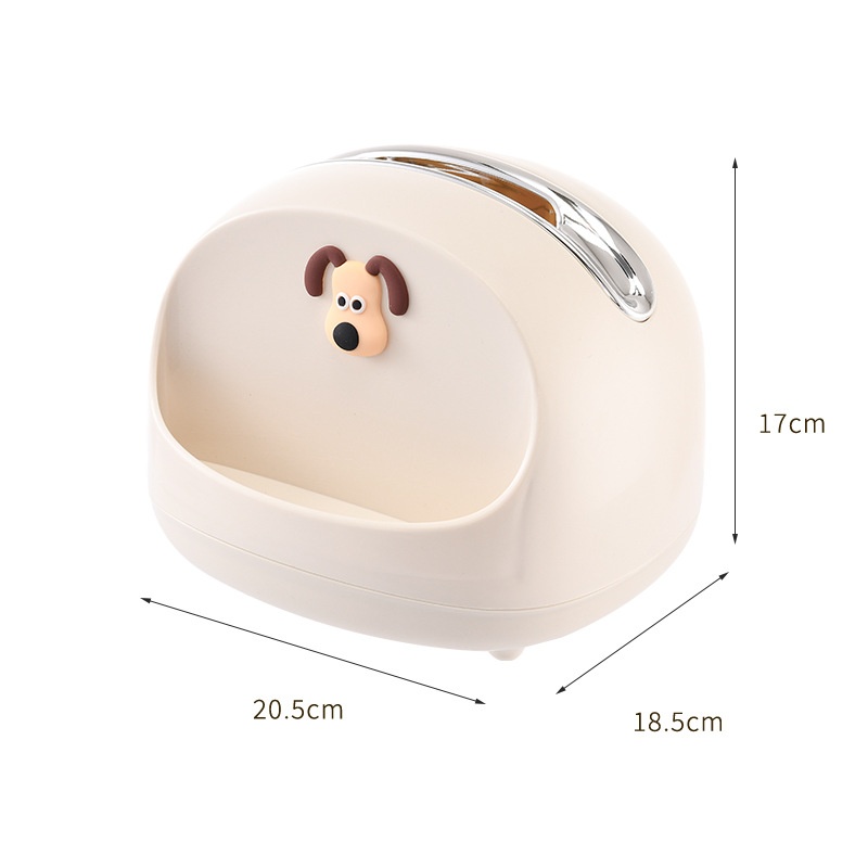 Cream Style Tissue Box Cute Dog Head Light Luxury Tissue Box Home Living Room Coffee Table Multifunctional With Spring Tissue Box