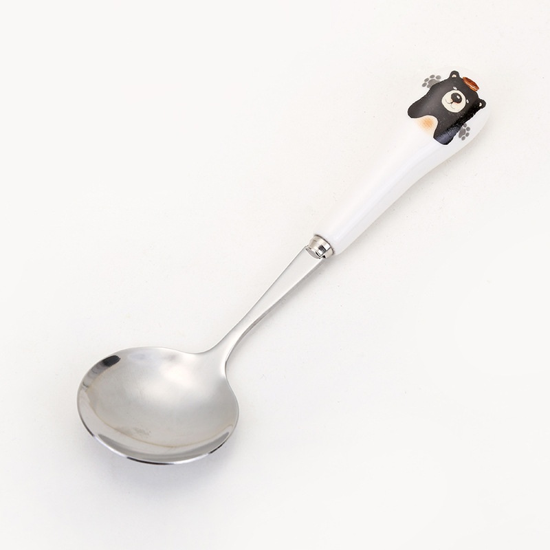 A2572 Creative Children's Tableware Stainless Steel Tableware Fork Spoon Japanese And Korean Cartoon Stainless Steel Spoon Set Children's Meal