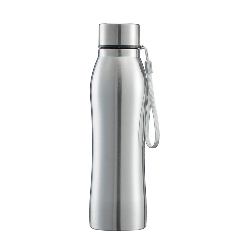 Outdoor Large Capacity Sports Water Bottle Single Layer Stainless Steel Cup Rope Hoist Cup Cold Water Bottle