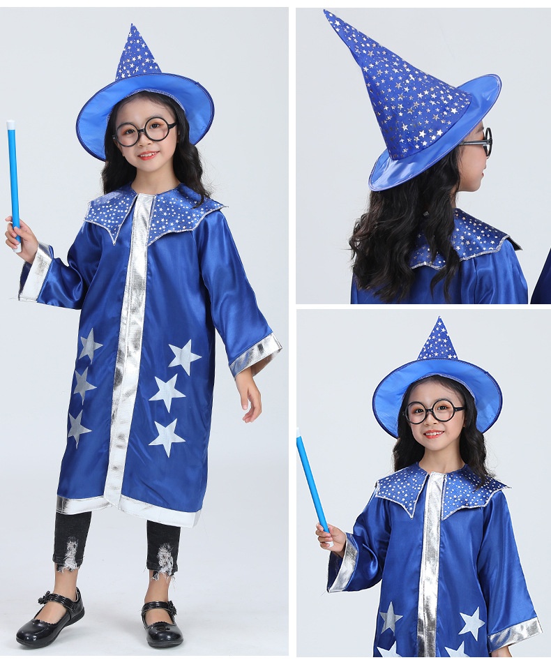 Halloween Children's Costumes Girls Cos Female Witch Costumes Boys Harry Potter Cloak Halloween Clothes