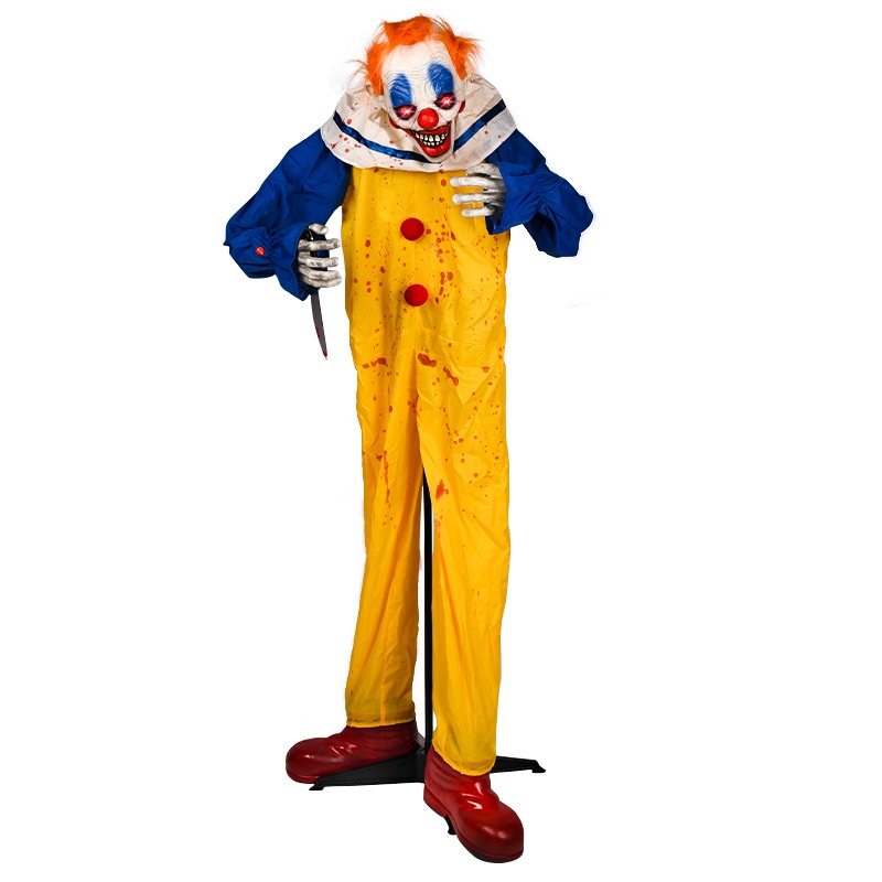 Halloween Horror Electric Clown Decoration:Spooky Prop For Haunted House And Large Outdoor Amusement Park Setup