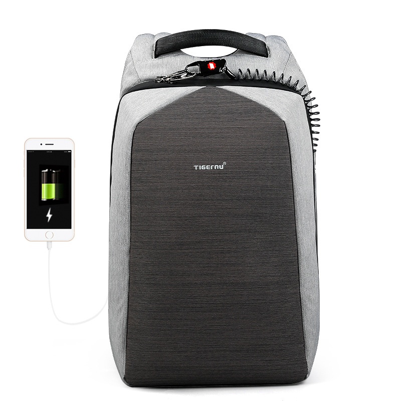 Tigernu Men's Three-dimensional Backpack With Password Lock Anti-theft Oxford Cloth Computer Bag Multi-function Casual Backpack