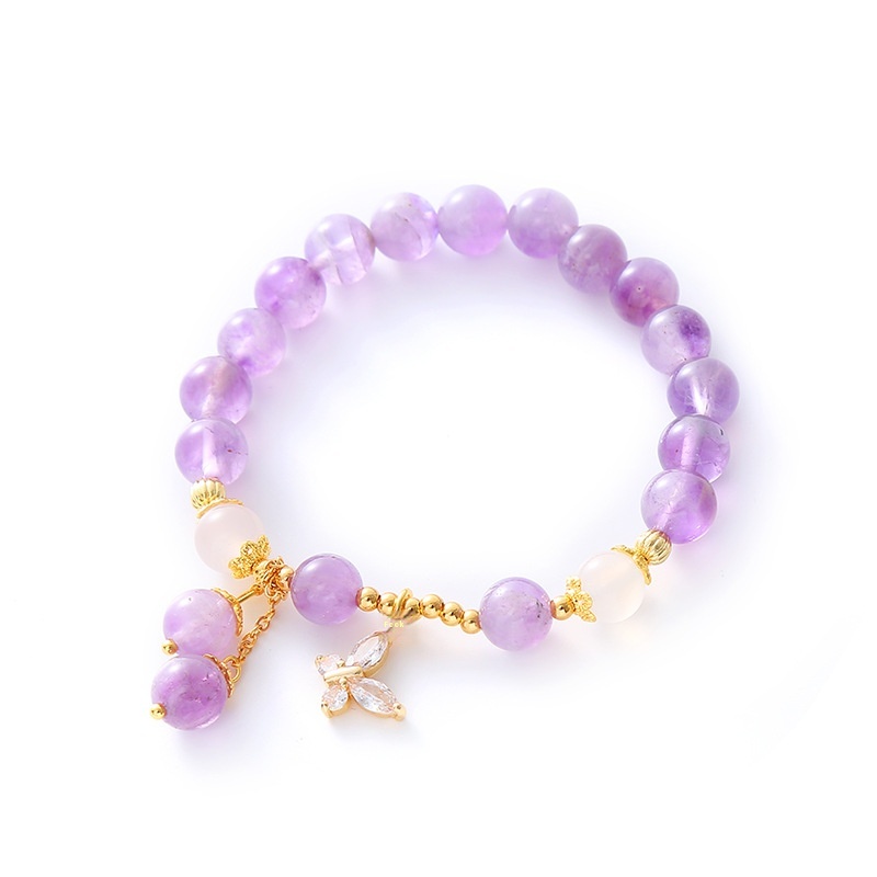 Violet Girl Delicate Natural Amethyst Butterfly Bracelet Bracelet Girl Korean Version All-match Girlfriend Accessories