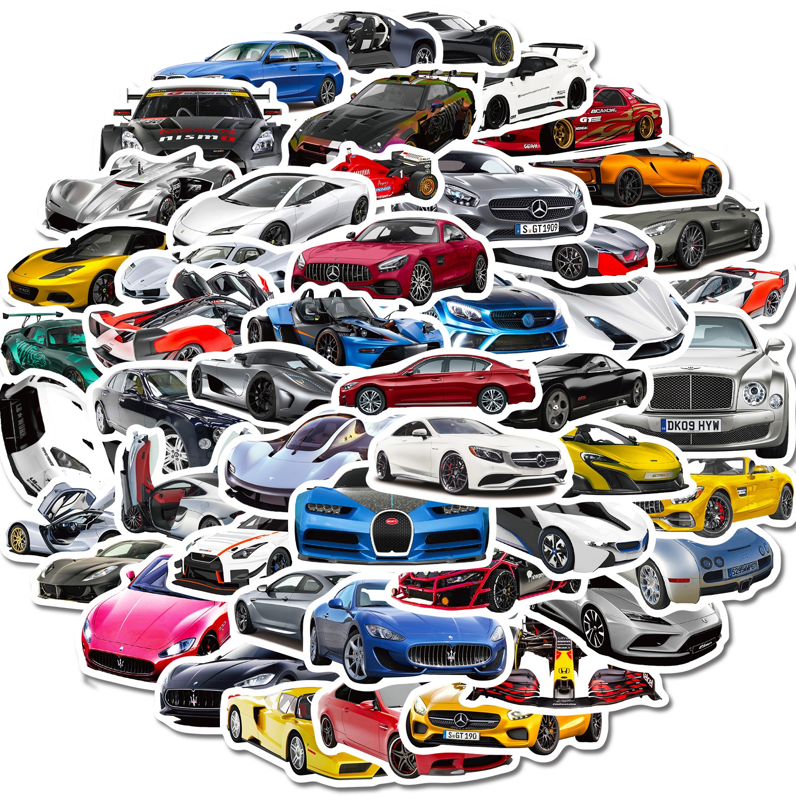 50 Racing Stickers Supercar Modified Notebook Car JDMSports Car Personality Cool Children Cartoon Stickers