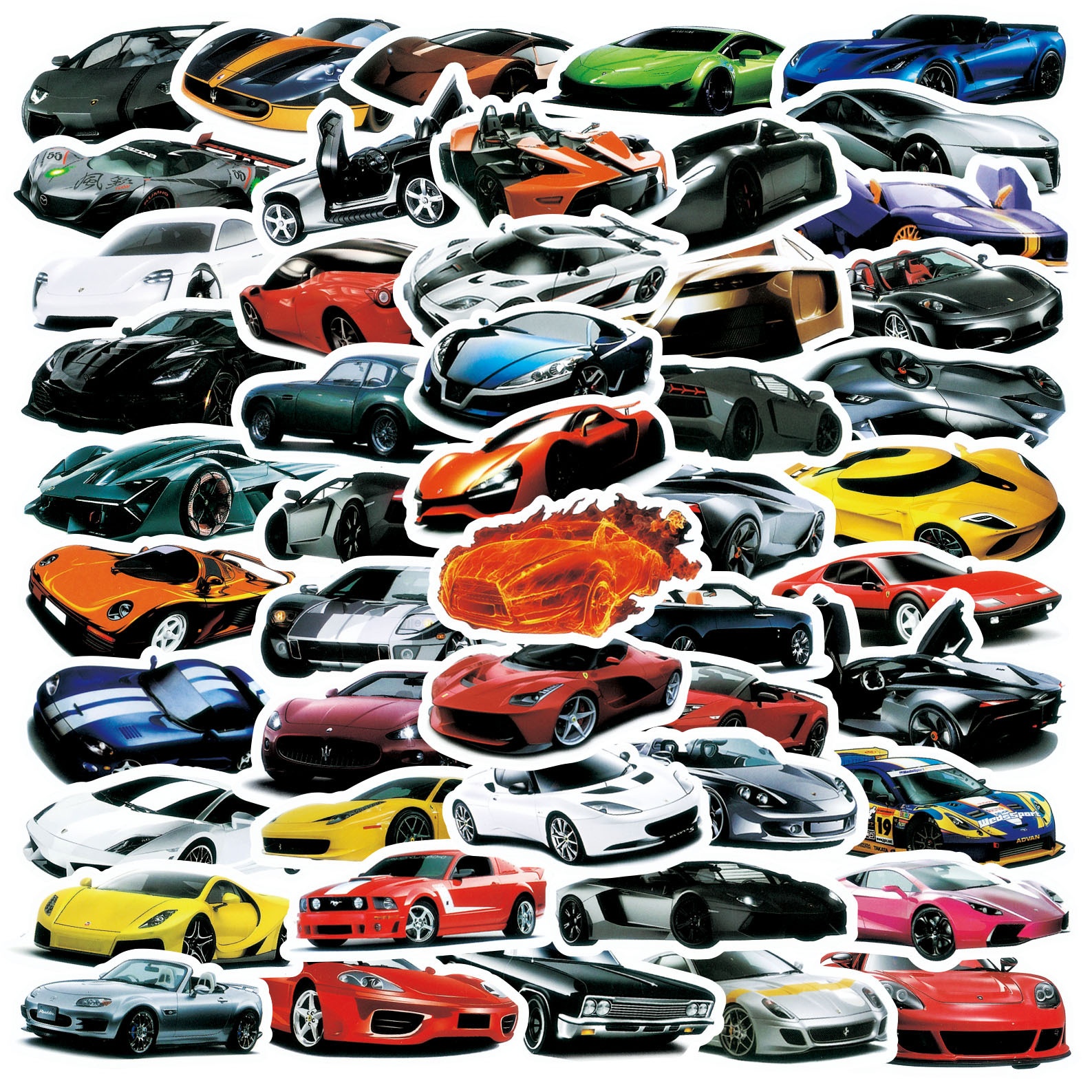 50 Modified Car JDMSports Car Graffiti Stickers Water Cup Laptop Waterproof Luggage Decoration Stickers