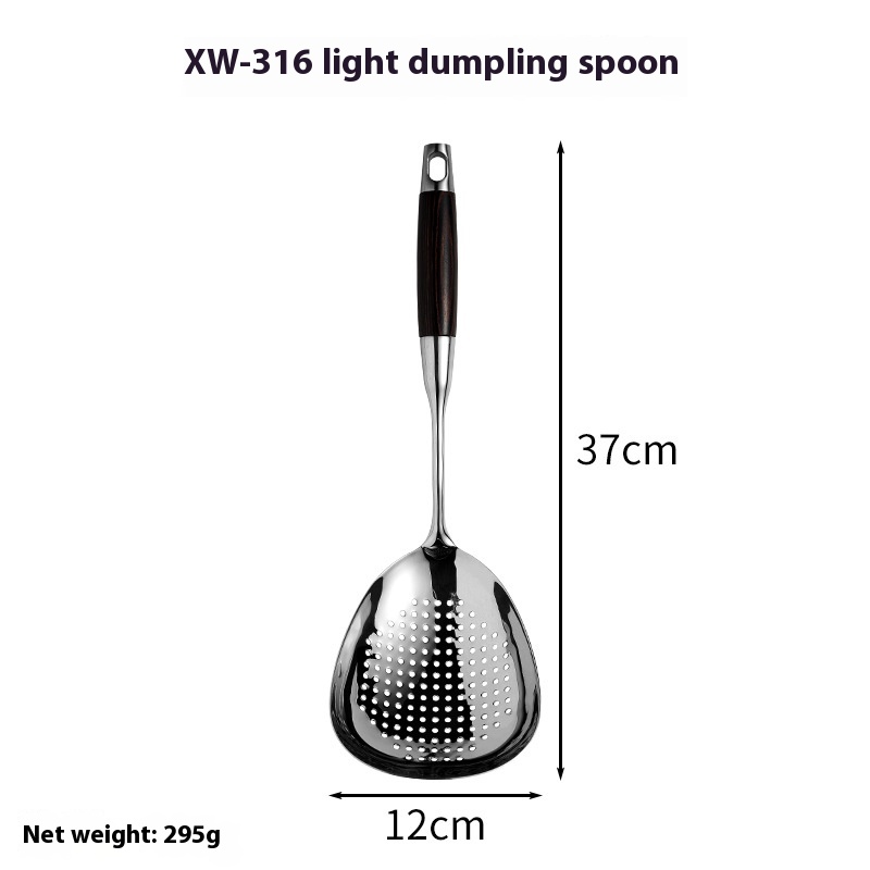 Dumpling Spoon316 Stainless Steel Large Colander Household Pepper Spoon Hot Pot Spoon Multifunctional Kitchen Large Noodle Colander
