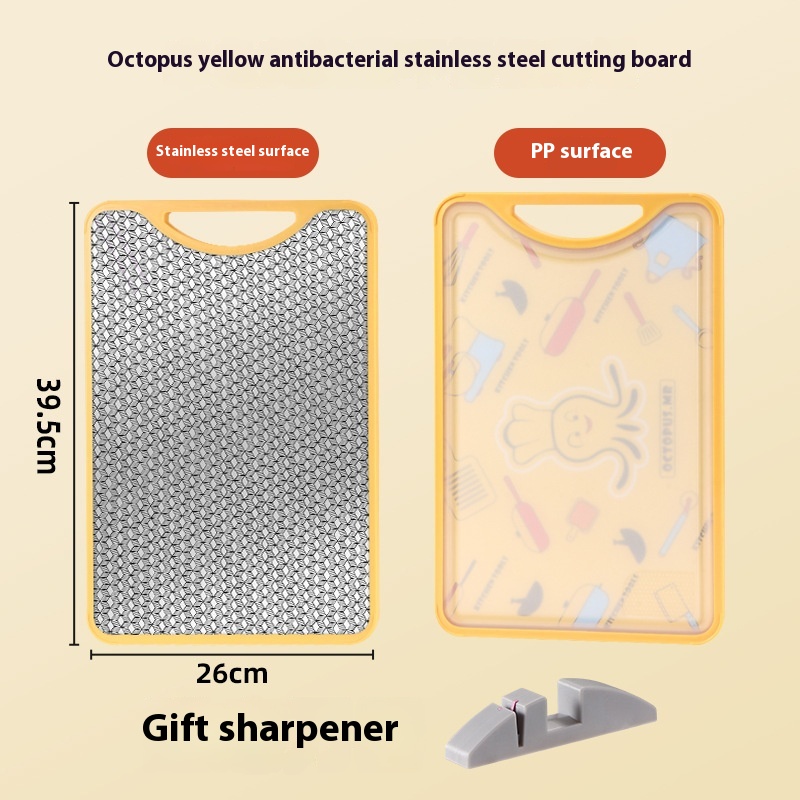 Chopping Board Antibacterial And Mildew-proof Household Fruit Chopping Board Double-sided Stainless Steel Chopping Board Household Multifunctional Plastic PPCutting Board