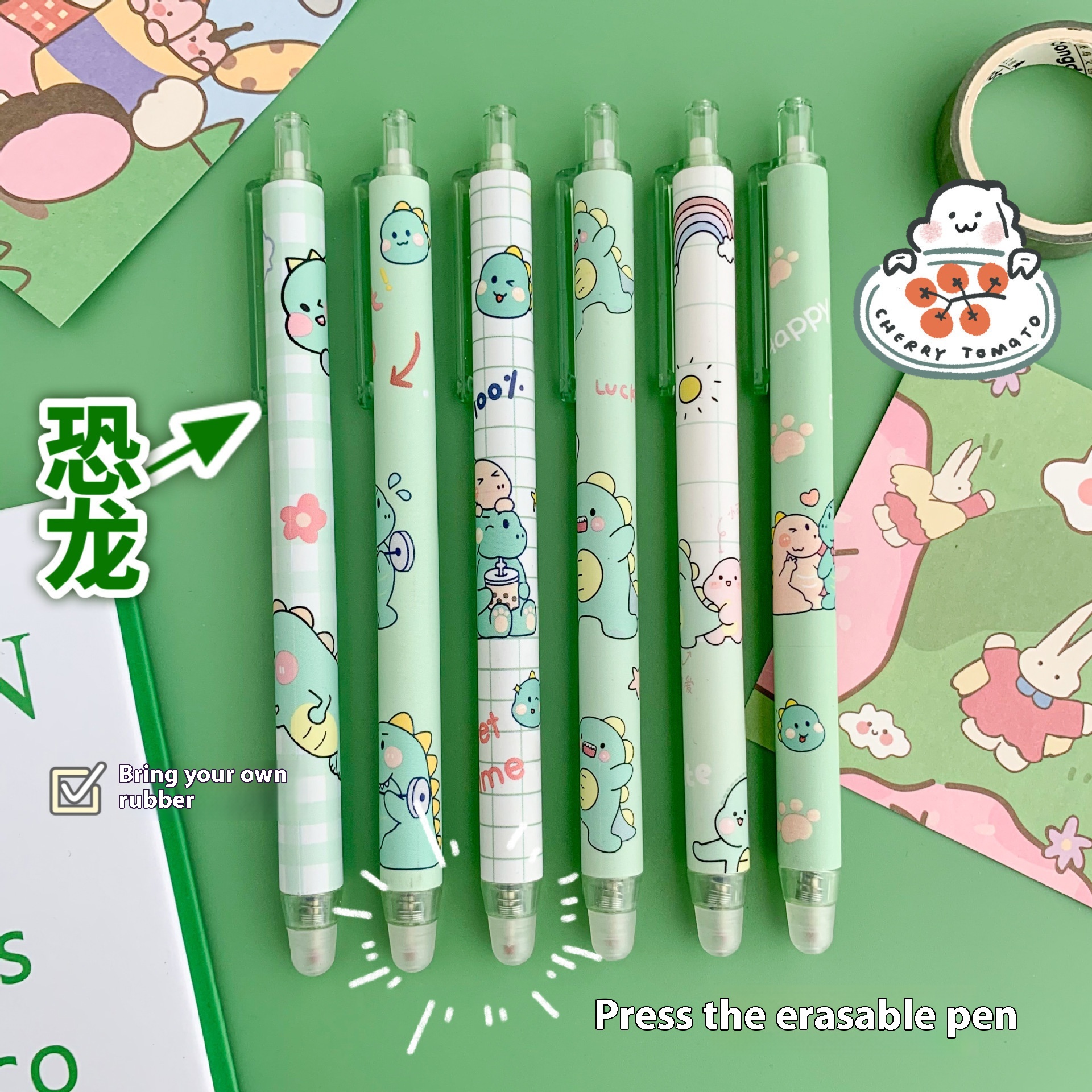 Cartoon High Value Isn Erasable Gel Pen Crystal Blue Pen Easy To Press When Heated To Eliminate0.5m Student Magic Eraser