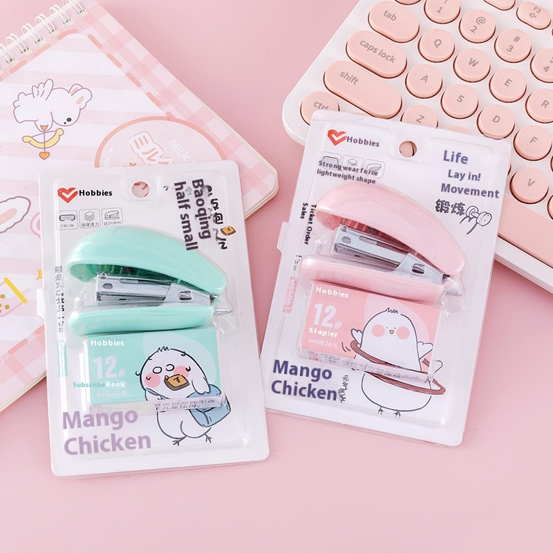 Cartoon Mango Chicken Mini Stapler Set Needle Cartoon Stapler Kindergarten Children Gift Student Prize