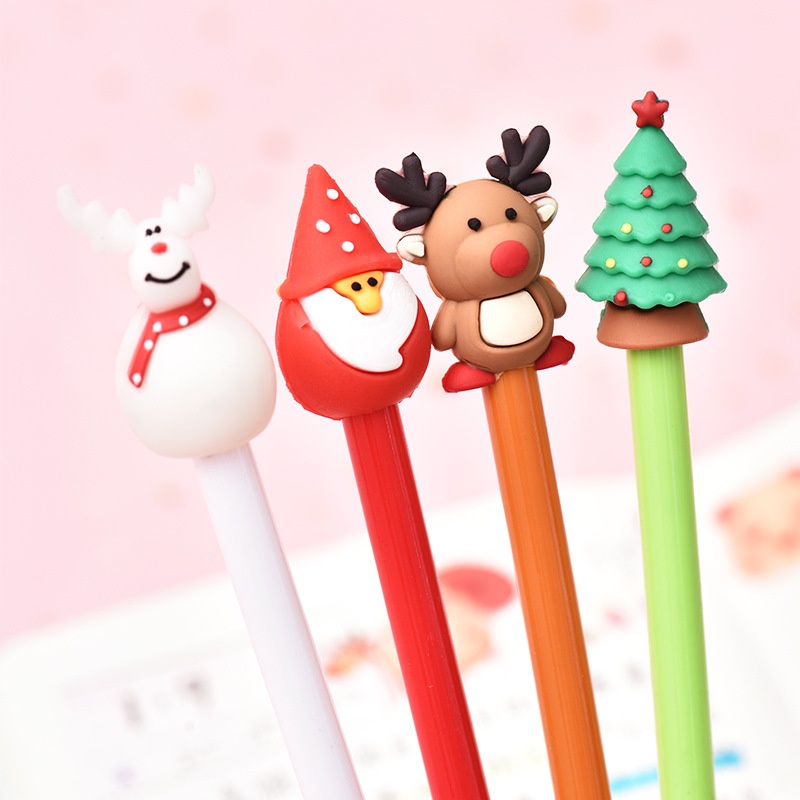Cute Cartoon Christmas Series Gel Pen Creative Small Fresh Student Office Signature Pen Exam Pen Stationery