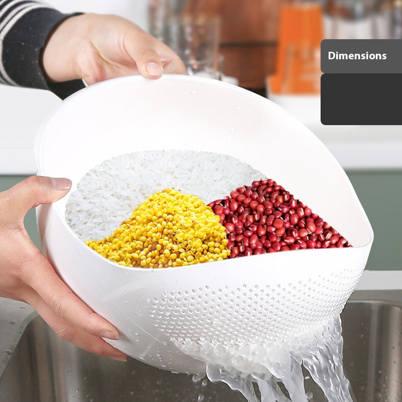 Rice Washing Artifact Rice Washing Basket Vegetable Washing Basin Drain Sieve Small Fruit Filter Home Kitchen Multifunctional Basket Plastic