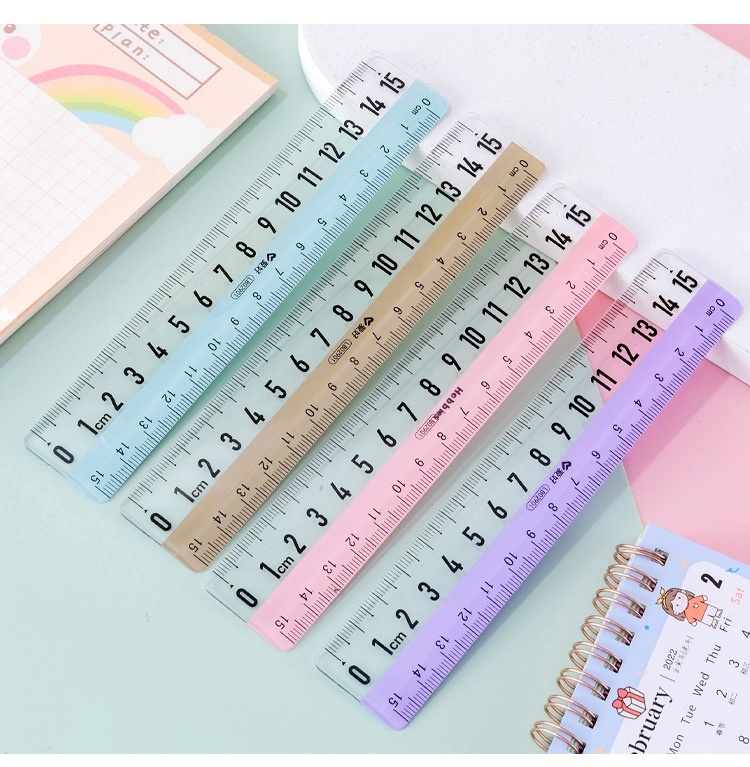 Hobby Transparent Ruler15cm Primary School Student Ruler Exam Drawing Painting Scale Ruler Simple Ruler Student Stationery