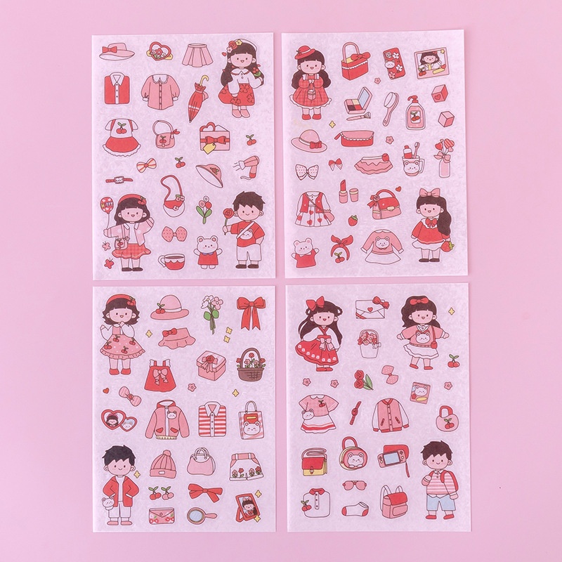Korean Cartoon Animal Transparent Pvc Stickers DIYHand Diary Decoration Material Stickers Baby Growth Animation Stickers