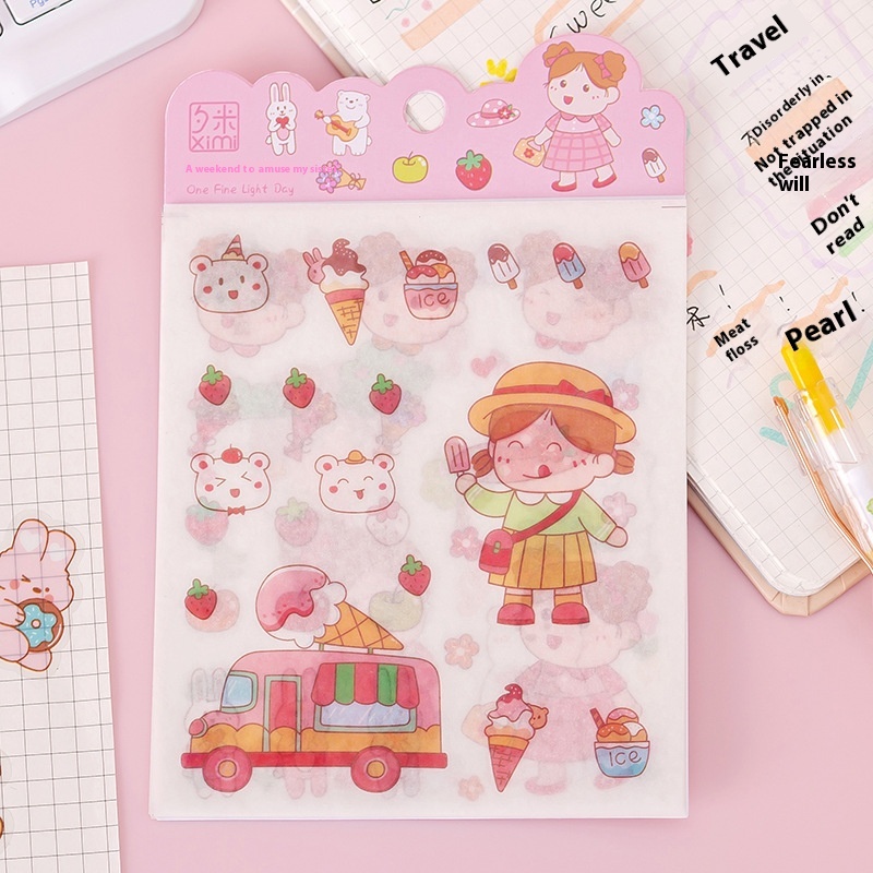 Cartoon Character PVCSticker Cream Girl Series Creative Cute Sticker Handbook DIYDecoration Cartoon Sticker