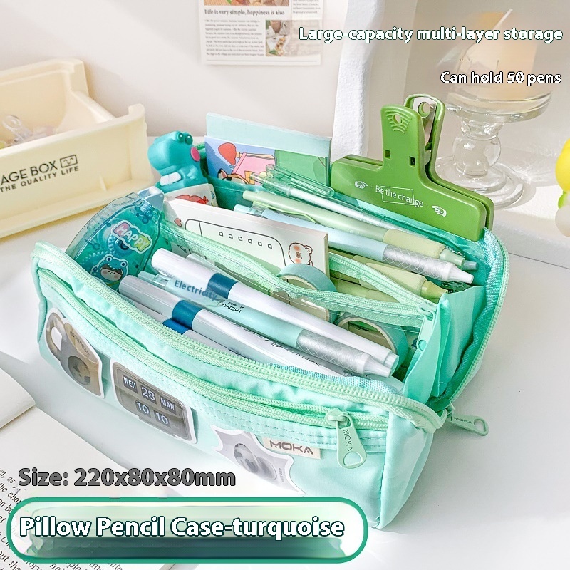 Internet Celebrity Multi-layer Pencil Case Student Girl Simple Large Capacity Multi-function Pencil Casey Japanese Cute Girly Heart