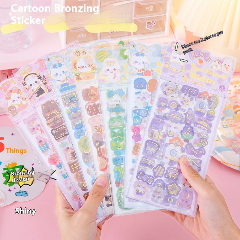 Laser Gooka Sticker Korean Girl Heart Sticker Children Cute Non-repetitive DIYHandbook Material Cartoon
