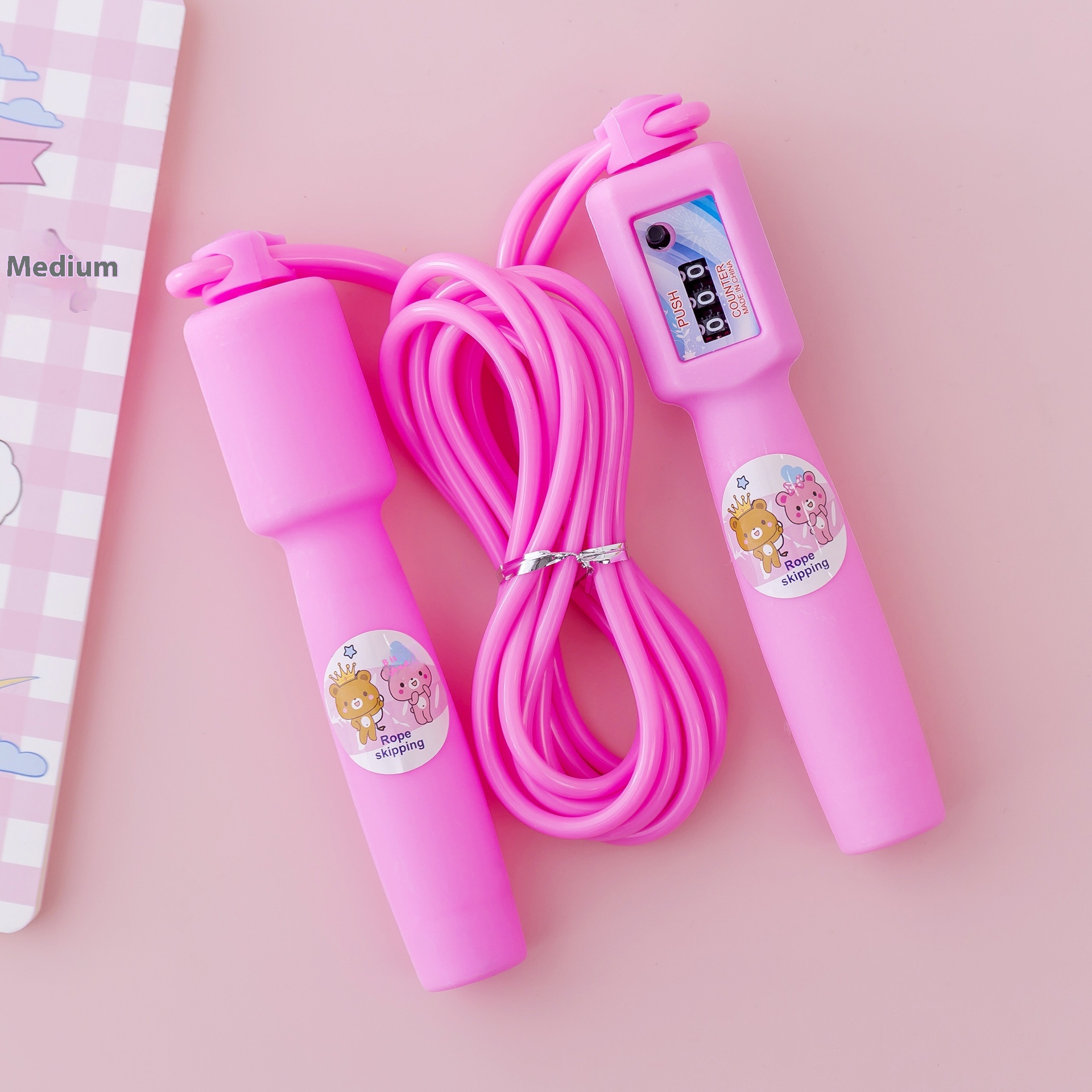 Children's Candy-colored Skipping Rope Kindergarten Primary School Students Sports Beginners Adjustable Counter Rope Fancy Junior High School Skipping Rope
