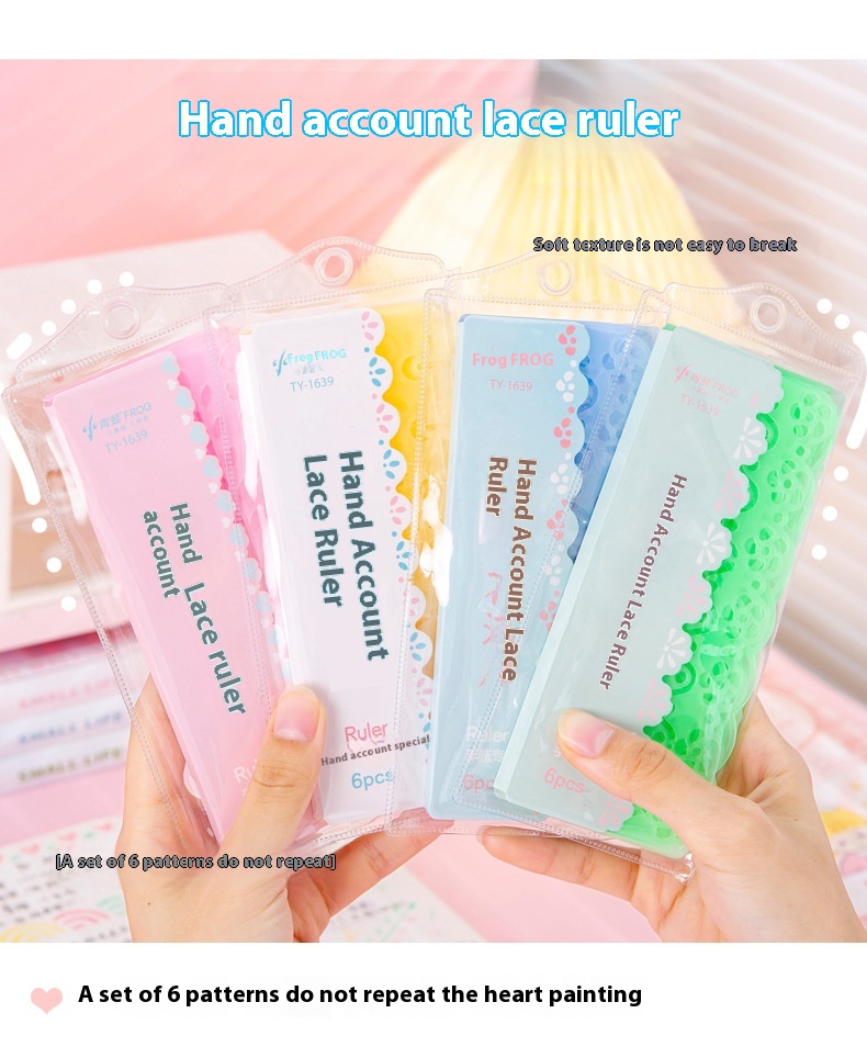 High-value Handbook Lace Ruler Student Multi-functional Hand-copiedspaper Flower Ruler Painting Ruler Hollow Painting Template
