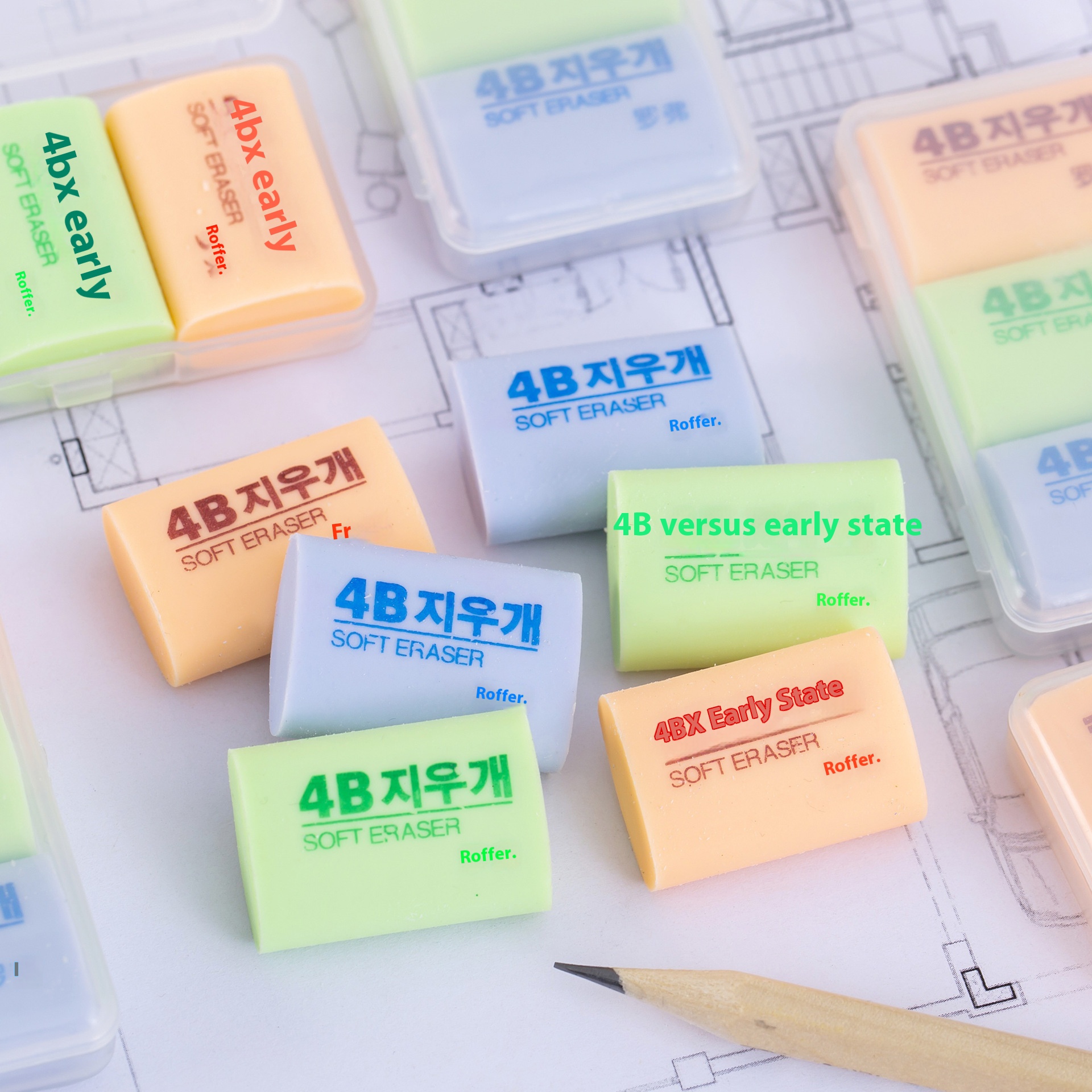 Student Eraser Is Clean And Easy To Use For Primary School Students Children's Eraser4 BArt Box Eraser4b Stationery Gift