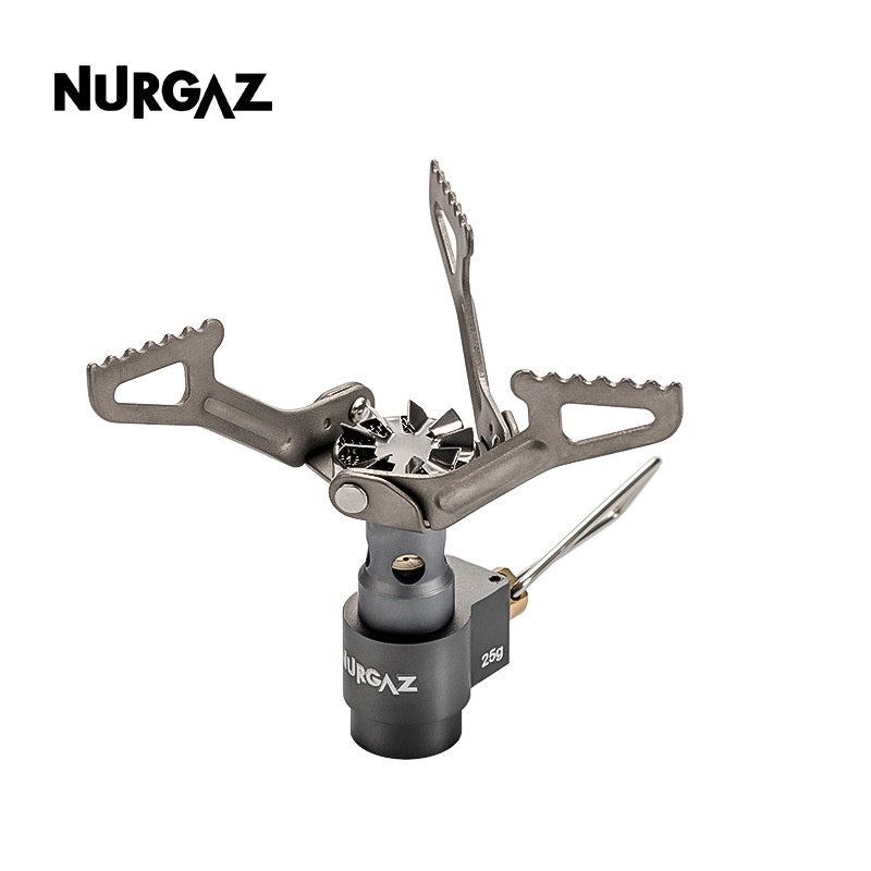 NURGAZOutdoor Stove Head Titanium Alloy Stove Head Portable Mini Gas Stove25g Camping Stove