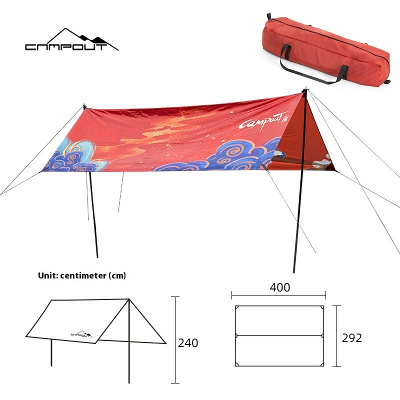 CAMPOUTCamping National Style Canopy Tent Outdoor Canopy Sunshade Canopy CPosition Canopy Super Photogenic Canopy