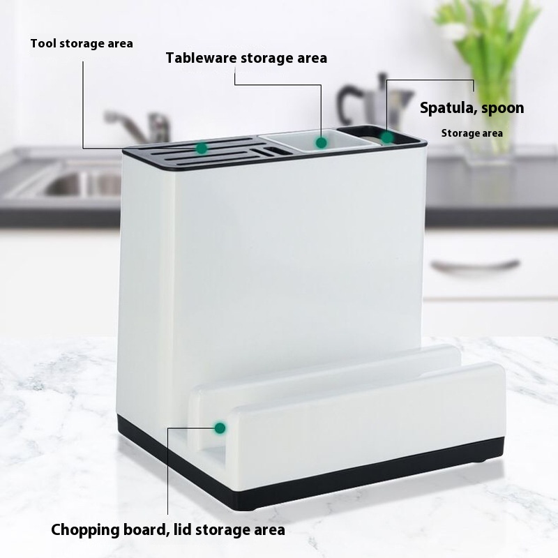 Kitchen Multifunctional Knife Rack Knife Storage Rack Chopstick Cage Chopstick Tube Cutting Board Cutting Board Pot Cover Rack Tableware Storage Box