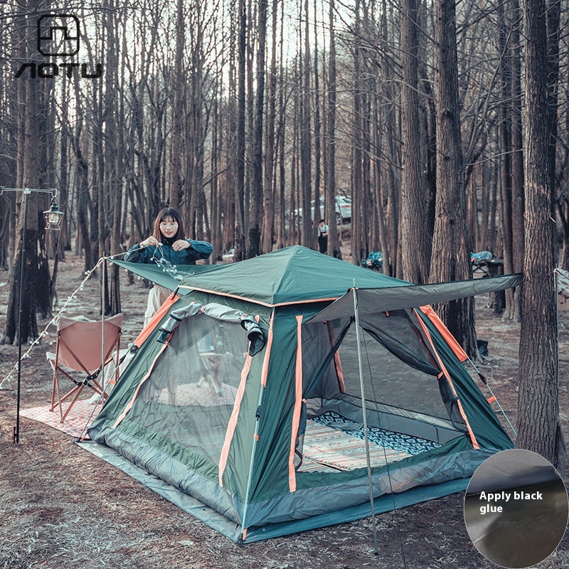 Tent Outdoor3-4 People Beach Thickened Rainproof2 People Camping Fully Automatic Double Camping Fast Opening Four-sided Tent