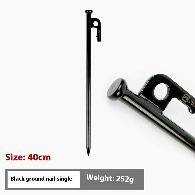 Export Outdoor Tent Ground Nails Thick Steel Ground Nails Beach Snow Ground Nails Tent Accessories Black40 CM
