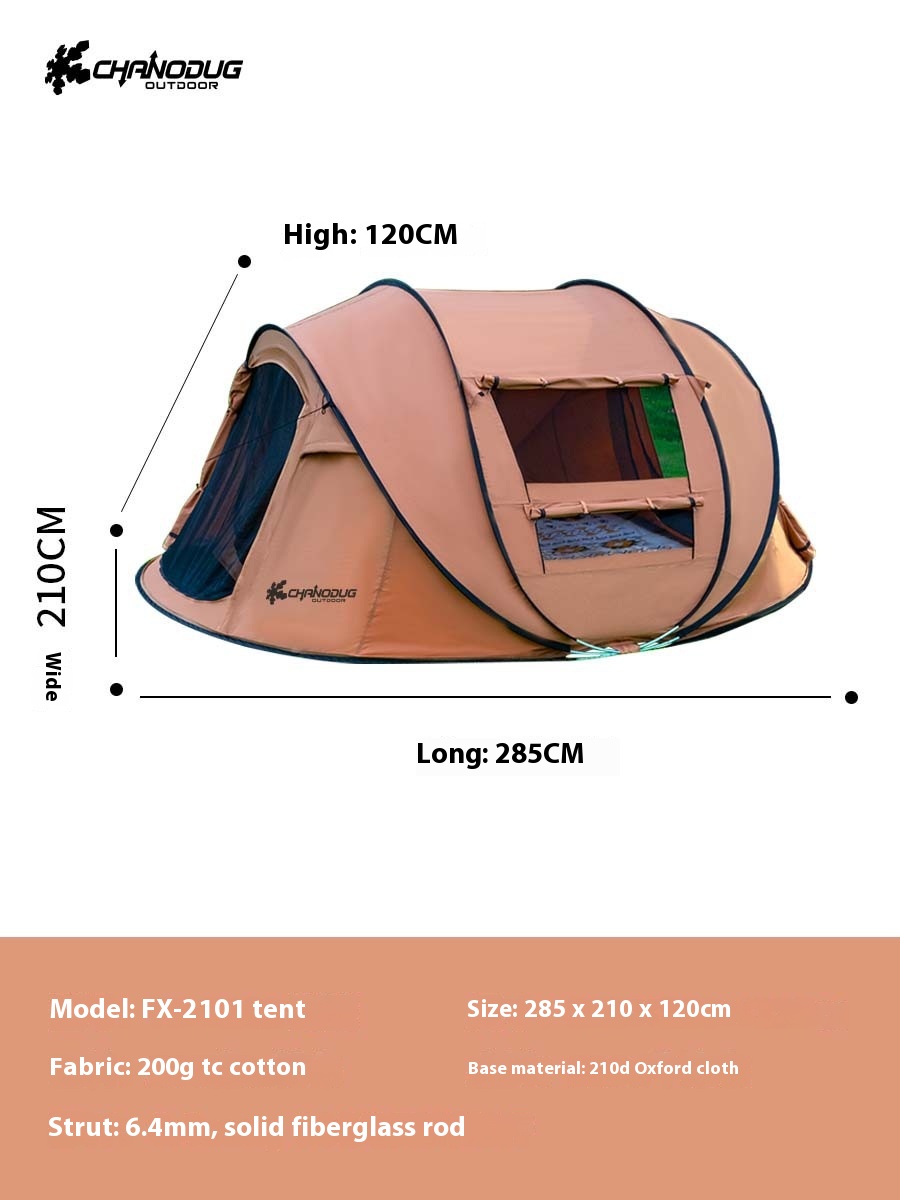 Xanodoji One-second Quick-open Tent Outdoor Folding Portable Camping Tent Camping Cotton Tent