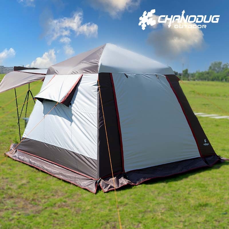 Xia Nuo Duoji Outdoor Fully Automatic Hydraulic Tent Camping Black Glue Sunshade Double Layer Wind And Rain Cabin Tent