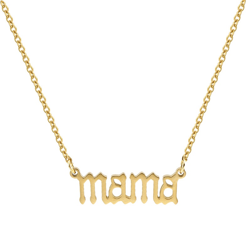 European And American Titanium Steel MAMAMother's Day Gift Gold Stainless Steel Simple Mother English Letter Necklace Female