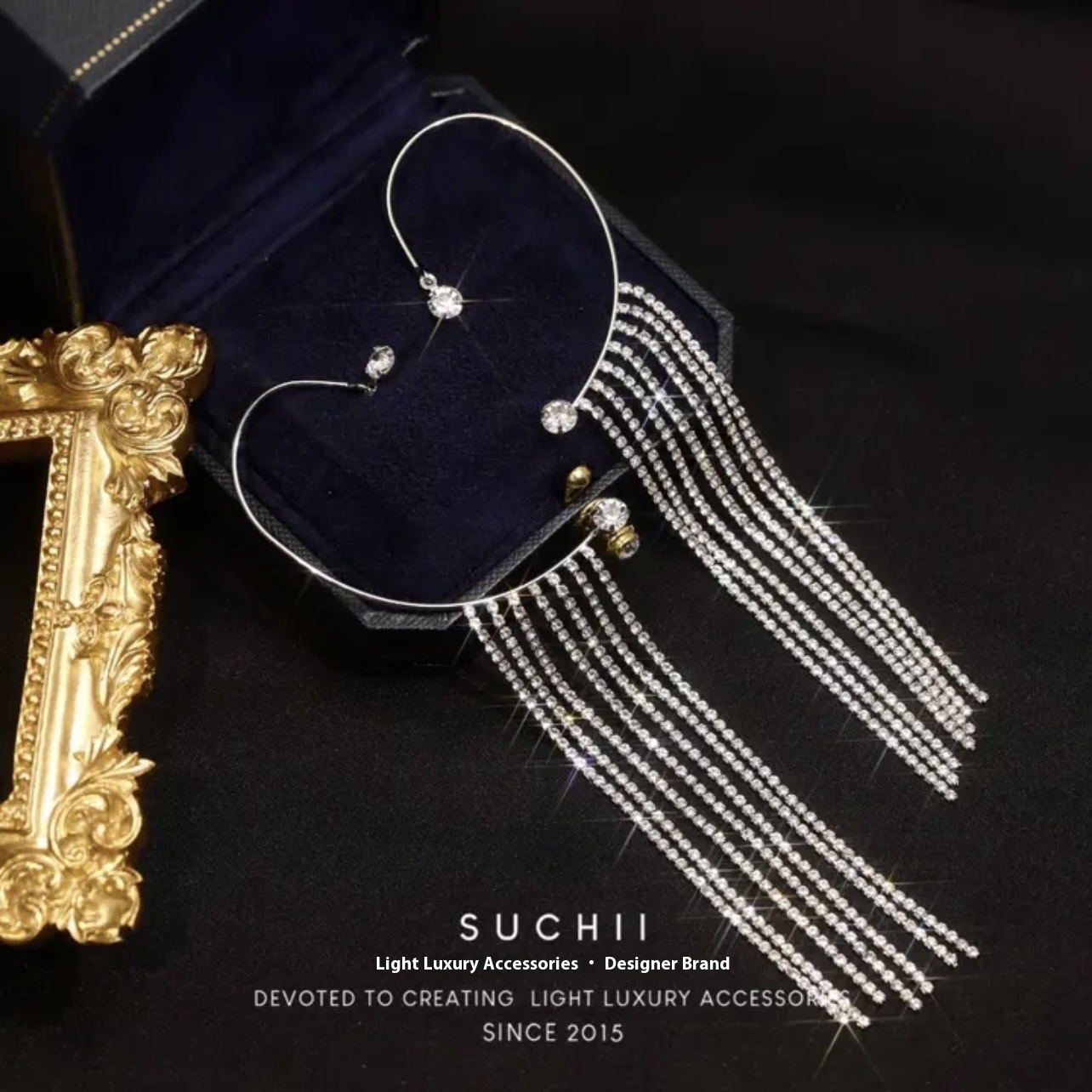 The As Douyin,Tassel Earrings,Elegant Earrings Without Piercings,Long And Slim,High-end Earrings,Ear Studs And Ear Clips