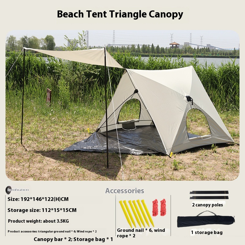 Outdoor Camping Tent Fully Automatic Quick Opening Beach Tent Black Glue Sunshade Grass Camping Tent Beach Tent